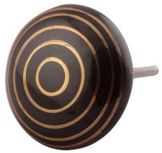 Black Striped Ceramic Flat Cabinet Knobs Online